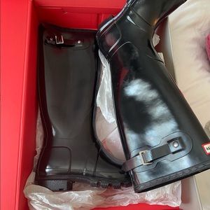 HUNTER Original Tall Gloss Rain Boot - BLACK